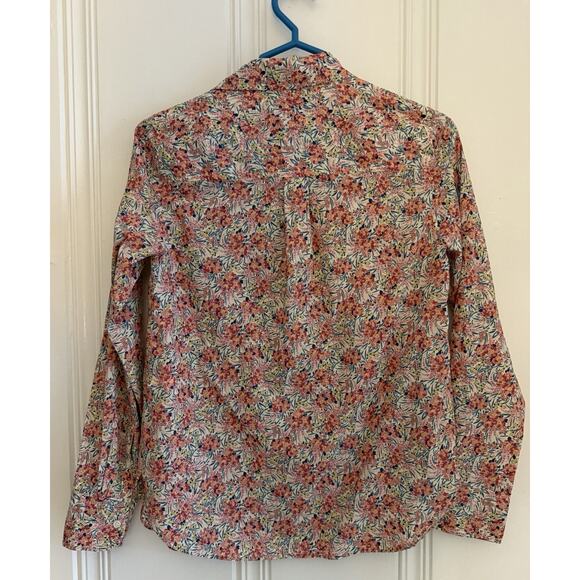 J.CREW X Liberty London Pink Swirling Petals Floral Popover Shirt Size 2 H4651 - Picture 7 of 13
